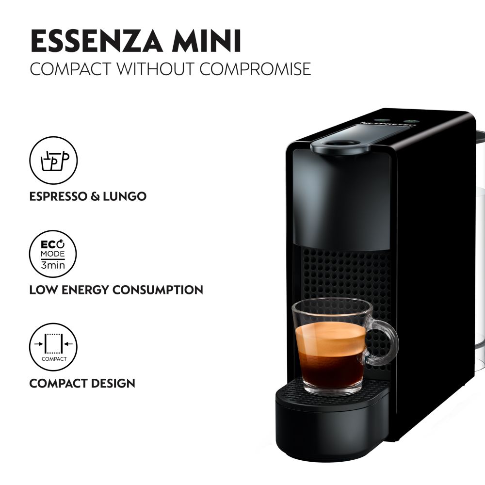 Krups Nespresso XN1108V Essenza Mini Καφετιέρα για Κάψουλες Nespresso Black & 100 Ευρώ Επιστροφή ή Δώρο 60 Κάψουλες Nespresso - Image 7