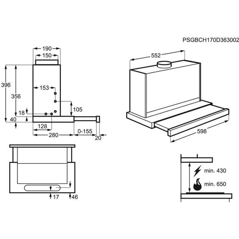 AEG DPE5660M Συρόμενος Απορροφητήρας 60cm Inox 942022596 - Image 4