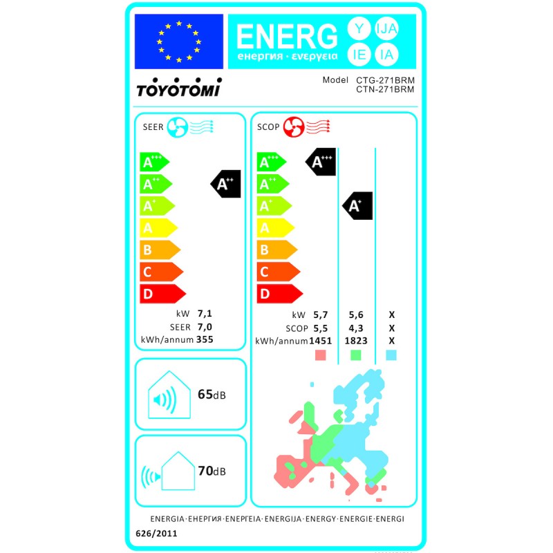 Toyotomi Erai CTN/CTG-271BRM Κλιματιστικό Inverter 24000 BTU A++/A+ με Ιονιστή και WiFi Midnight Blue - Image 2