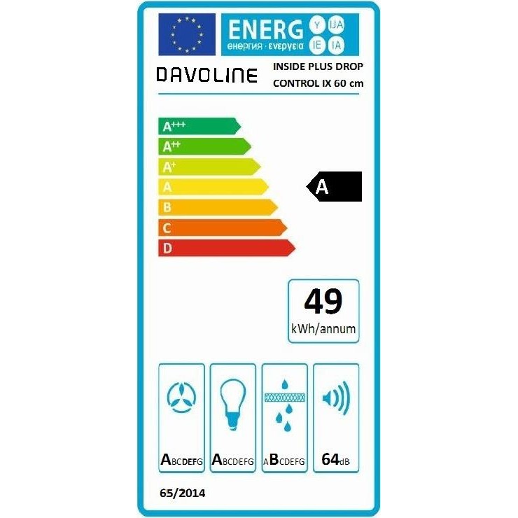 Davoline Inside Plus Drop Control 60 Μηχανισμός Απορρόφησης 60cm Inox - Image 2
