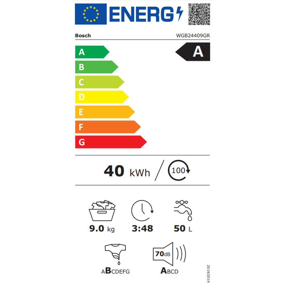 Bosch WGB24409GR Πλυντήριο Ρούχων 9kg με Ατμό 1400 Στροφών - Image 2