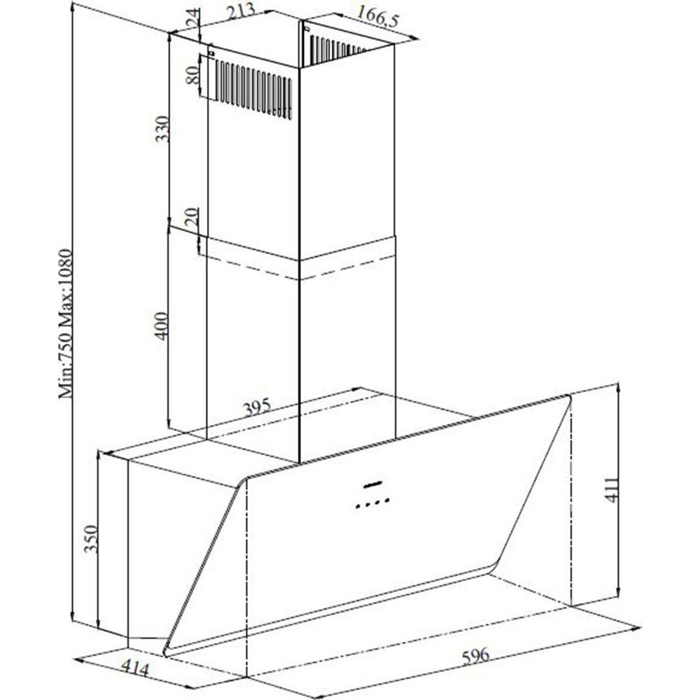Davoline Shape 60 Απορροφητήρας Καμινάδα 60cm Γκρι - Image 3