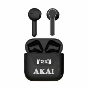 Akai BTE-J101 In-ear Bluetooth Handsfree Ακουστικά με Θήκη Φόρτισης Μαύρα