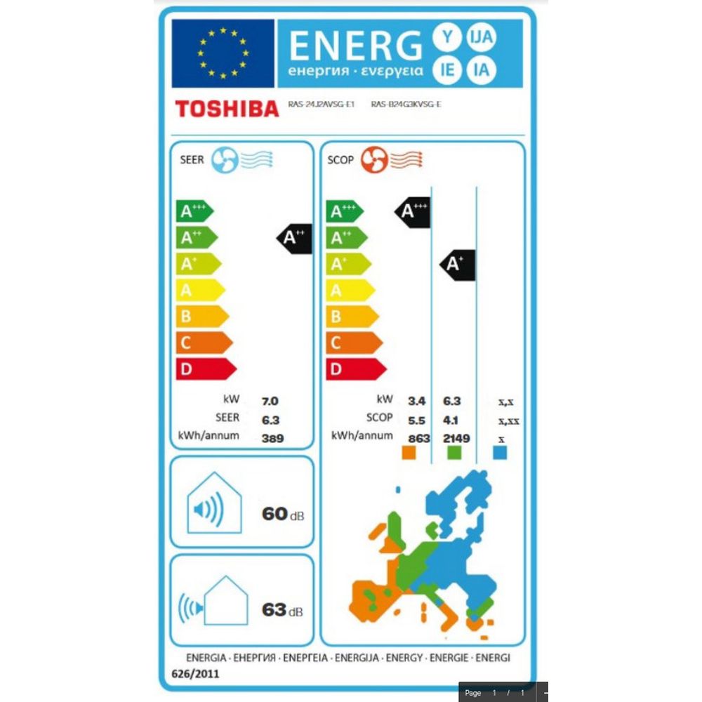 Toshiba RAS-B24G3KVSGB-E+RAS-24J2AVSG-E1 Edge Κλιματιστικό Inverter 24000 BTU A++/A+ με WiFi Black - Image 2
