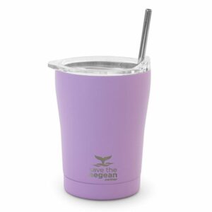 Estia 01-12090 Coffee Mug Save The Aegean Ποτήρι Θερμός με Καλαμάκι Lavender Purple 350ml