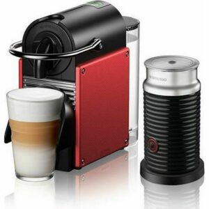 Delonghi Pixie EN124.RAE & Aeroccino Καφετιέρα για Κάψουλες Nespresso Πίεσης 19bar με Αφρογαλιέρα Red