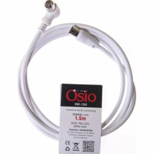 Osio OSK-1320 Καλώδιο Κεραίας Coax male - Coax female Λευκό 1.5m