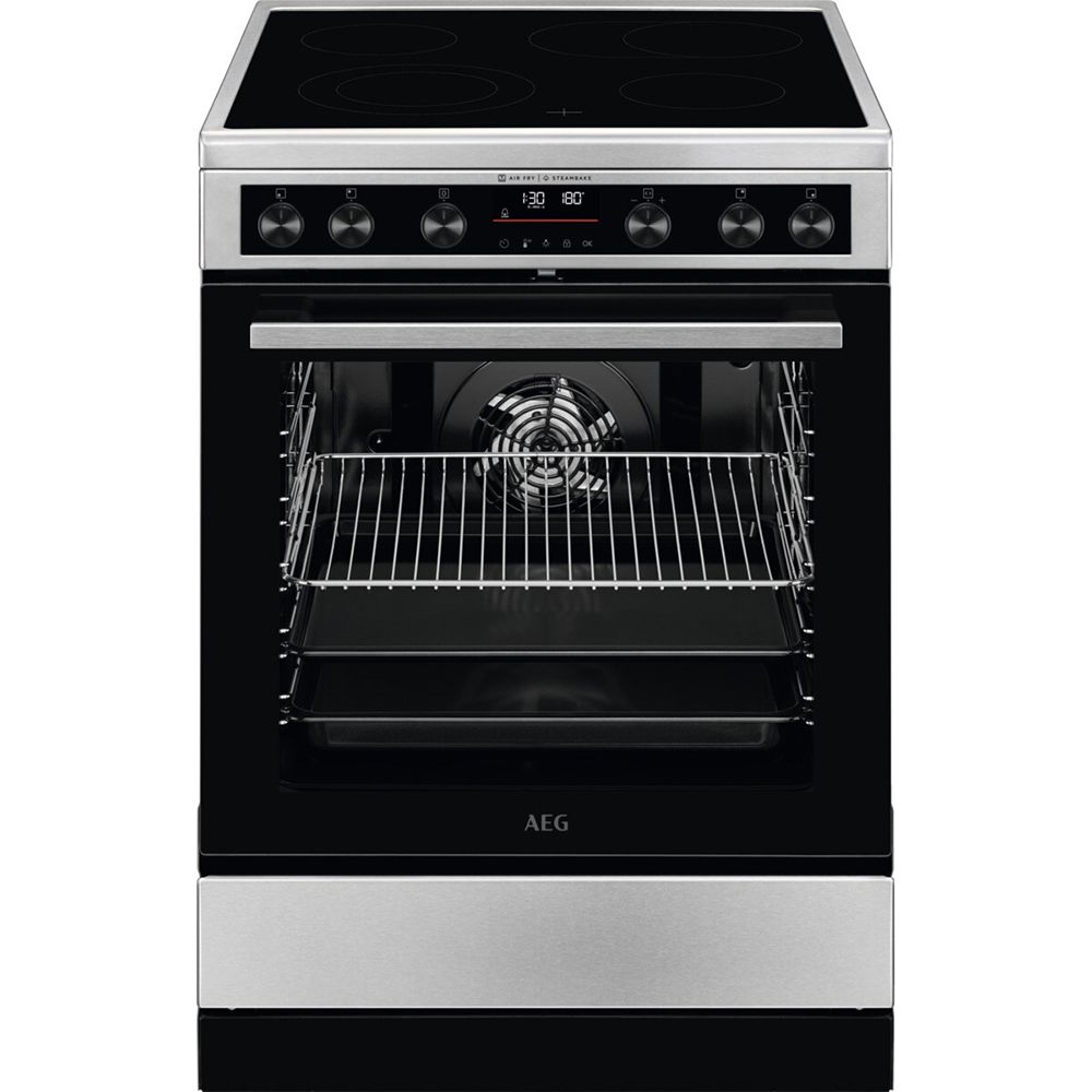 AEG CCB6693APM Κουζίνα 73lt με Κεραμικές Εστίες Π59.6εκ. Inox