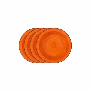 Lamart LT9063 Πιάτο Βαθύ Κεραμικό Πορτοκαλί με Διάμετρο 21.5cm 4τμχ