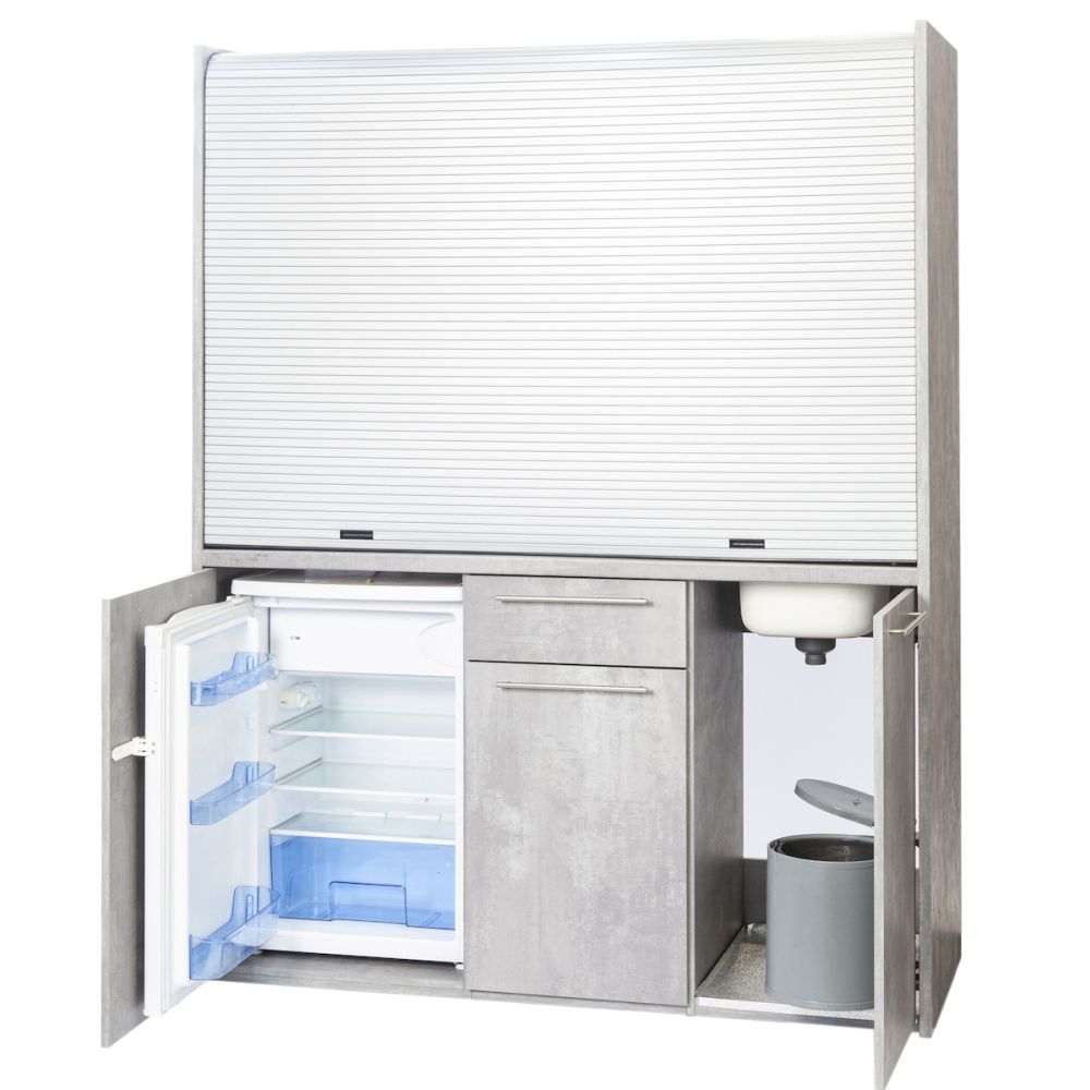 Silver ΚΣ160 Πολυκουζινάκι με Δεξιά Γούρνα 160x65x209cm Χρώμα: Πατιτή Τσιμεντοκονία (χωρίς φουρνάκι) - Image 4