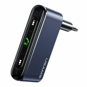 USAMS US-SJ519 ασύρματο audio receiver με μικρόφωνο, Bluetooth 5.0, γκρι SJ519JSQ01