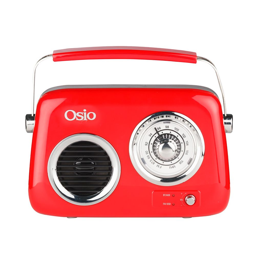 Osio OPR-3040R Ρετρό Κοκκινο φορητό αναλογικό ραδιόφωνο με subwoofer
