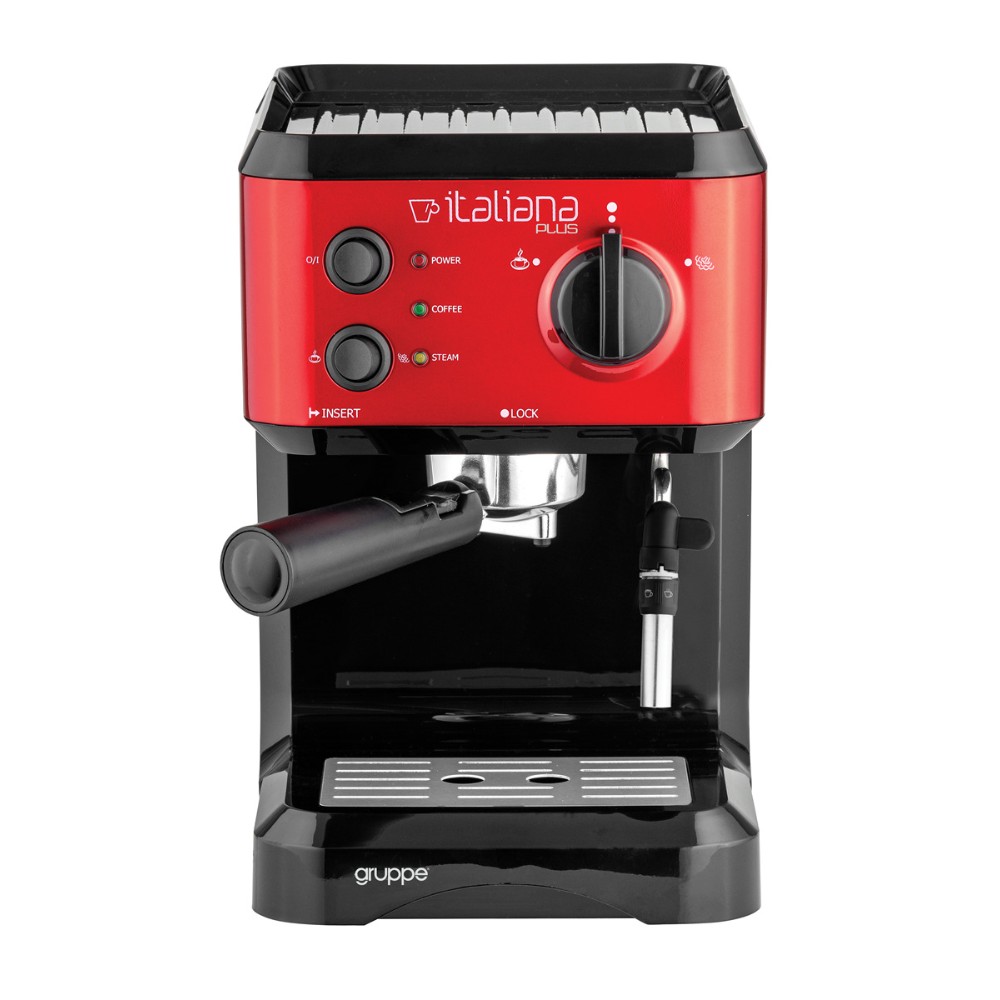 Gruppe CM4677E-GS Μηχανή Espresso 1050W Πίεσης 20bar Italiana Plus Κόκκινη