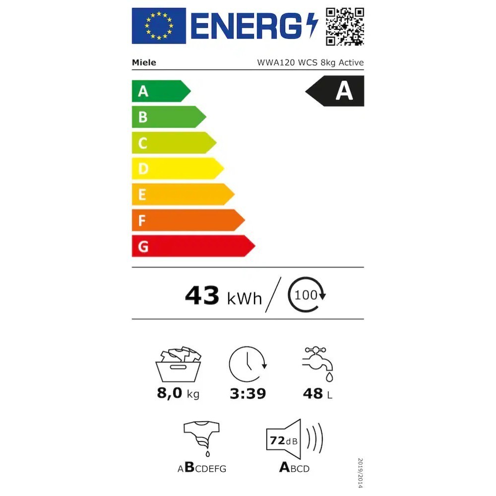 Miele WWA120 WCS EU1 LW Πλυντήριο Ρούχων 8kg 1400 Στροφών Active 12729490 - Image 2