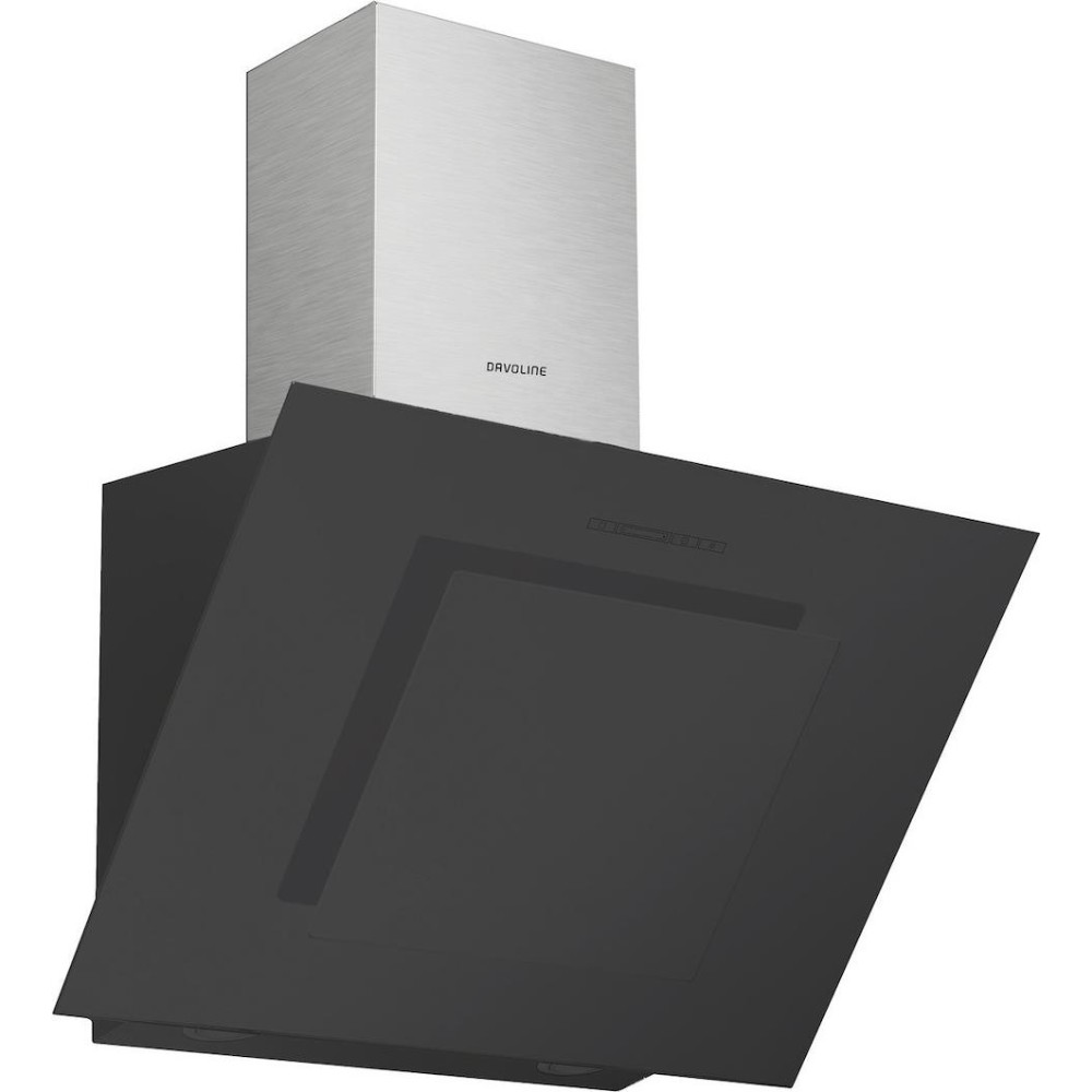 Davoline Feel Black Glass 90 Απορροφητήρας Καμινάδα 90cm Μαύρο Γυαλί 801012115