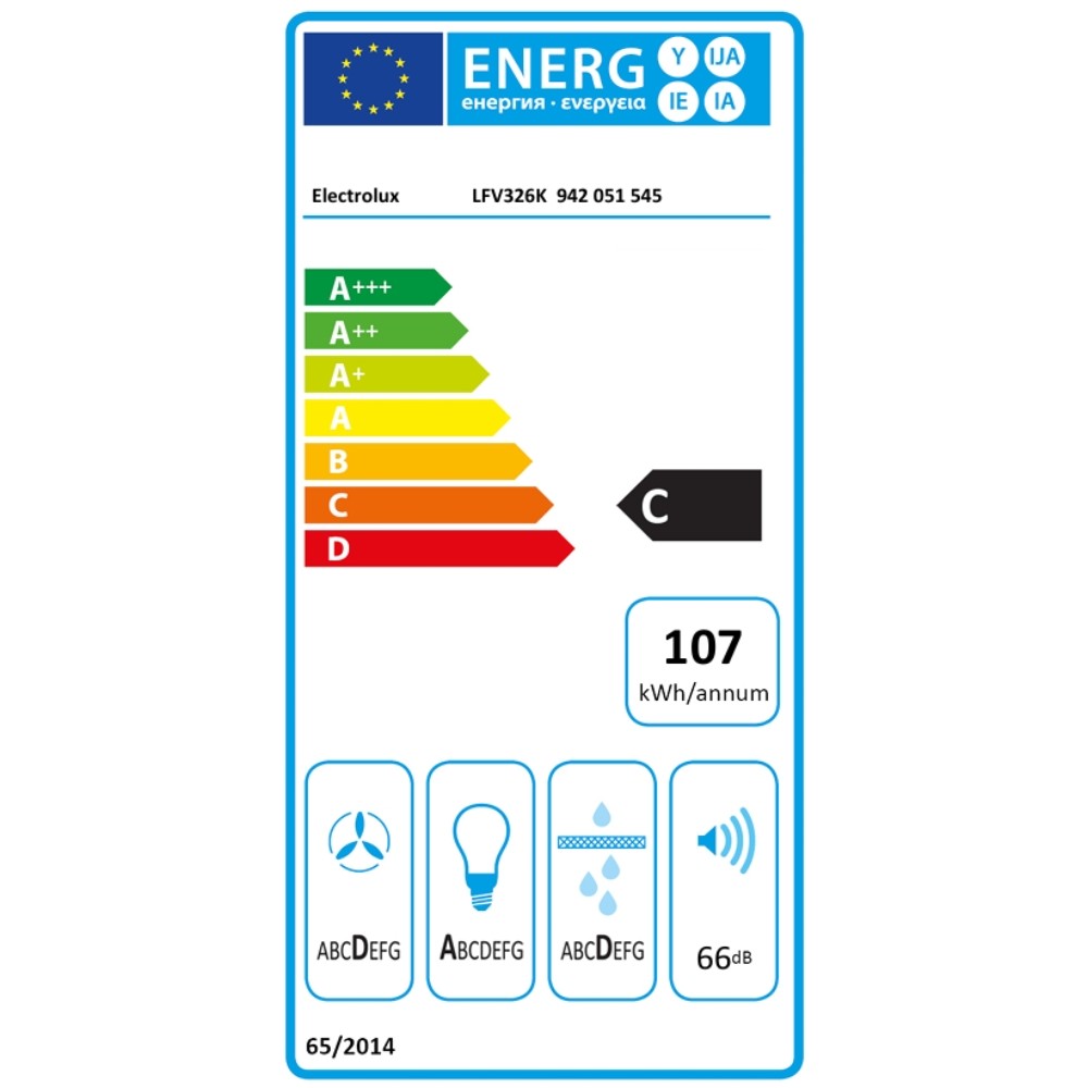 Electrolux LFV326K Απορρόφητήρας Καμινάδα 60cm Μαύρος 942051545 - Image 2