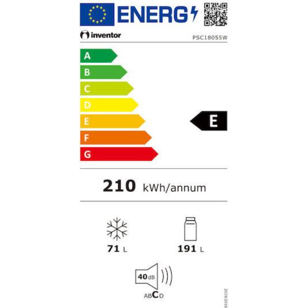 Inventor PSC18055W Ψυγειοκαταψύκτης 262lt Υ180xΠ55xΒ56cm Λευκό - Image 2