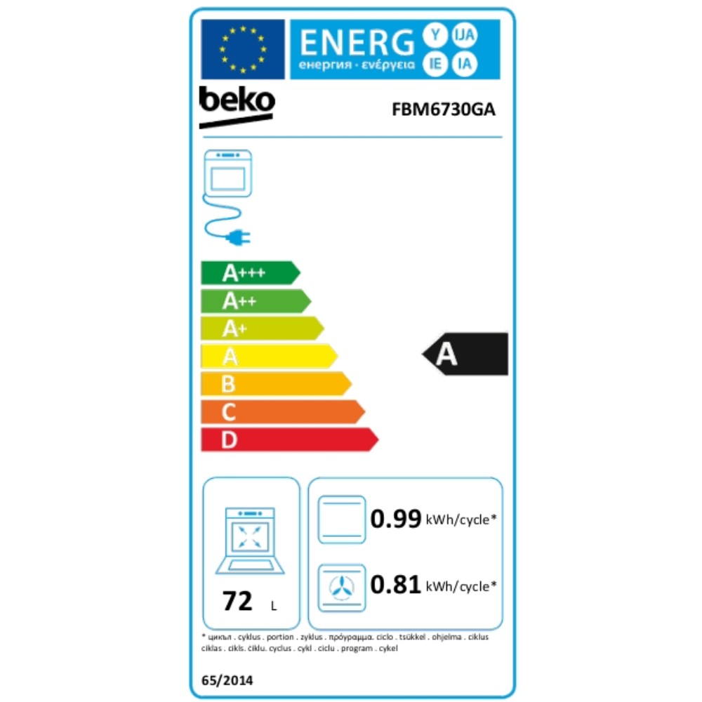 Beko FBM6730GA Κουζίνα 72lt με Κεραμικές Εστίες Π60cm Ανθρακί - Image 3