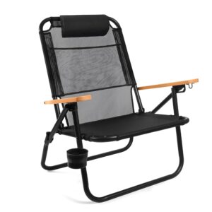 MAUI&SONS 2634 Καρέκλα Παραλίας 67x68x88cm Μαύρο