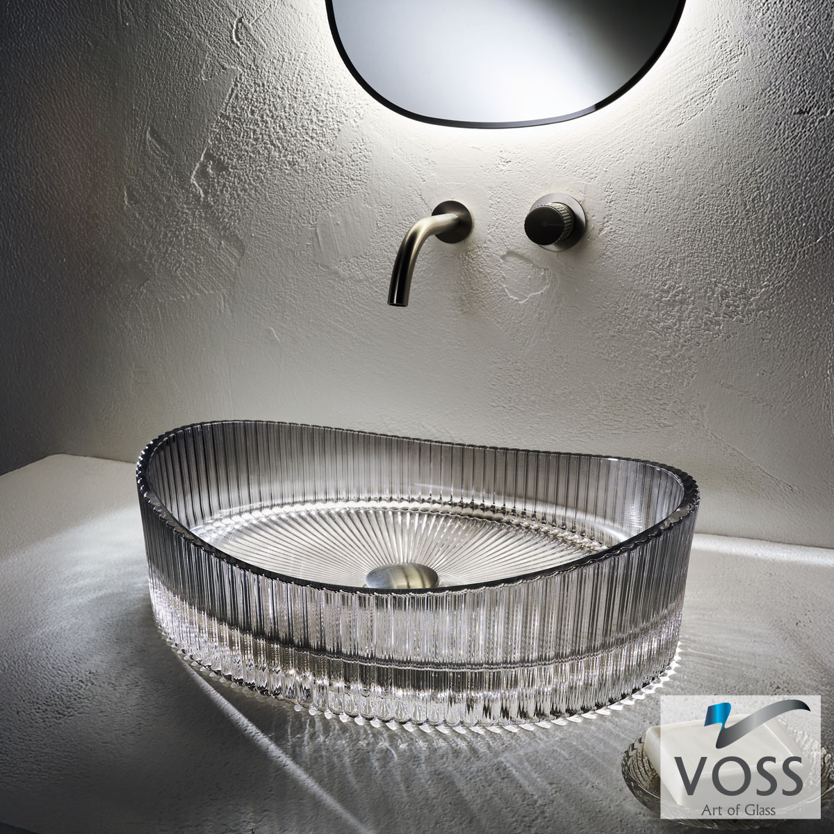 ΝΙΠΤΗΡΑΣ ΓΥΑΛΙΝΟΣ CAVO 50x37,5 VOSS GLASS GREY - Image 2