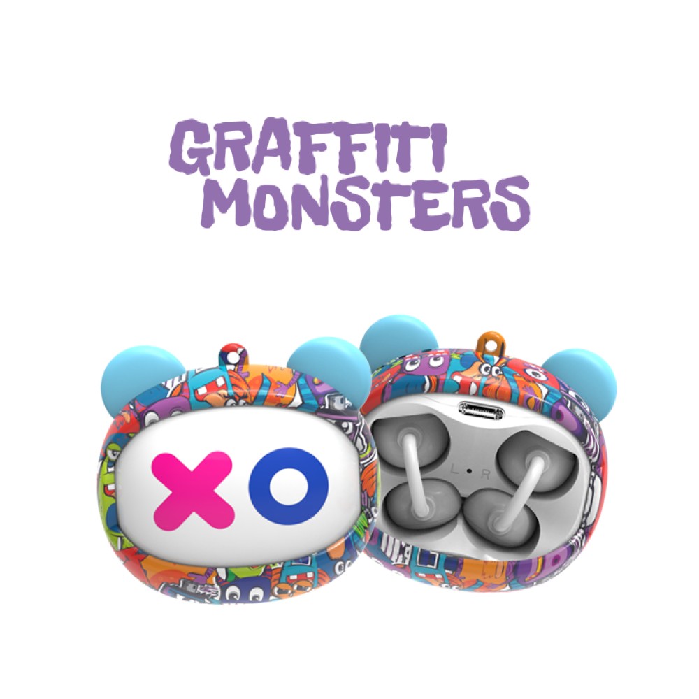 Kiddoboo KBG08PNK Ασύρματα Ακουστικά Bluetooth GOAT Earbuds Graffity Monsters