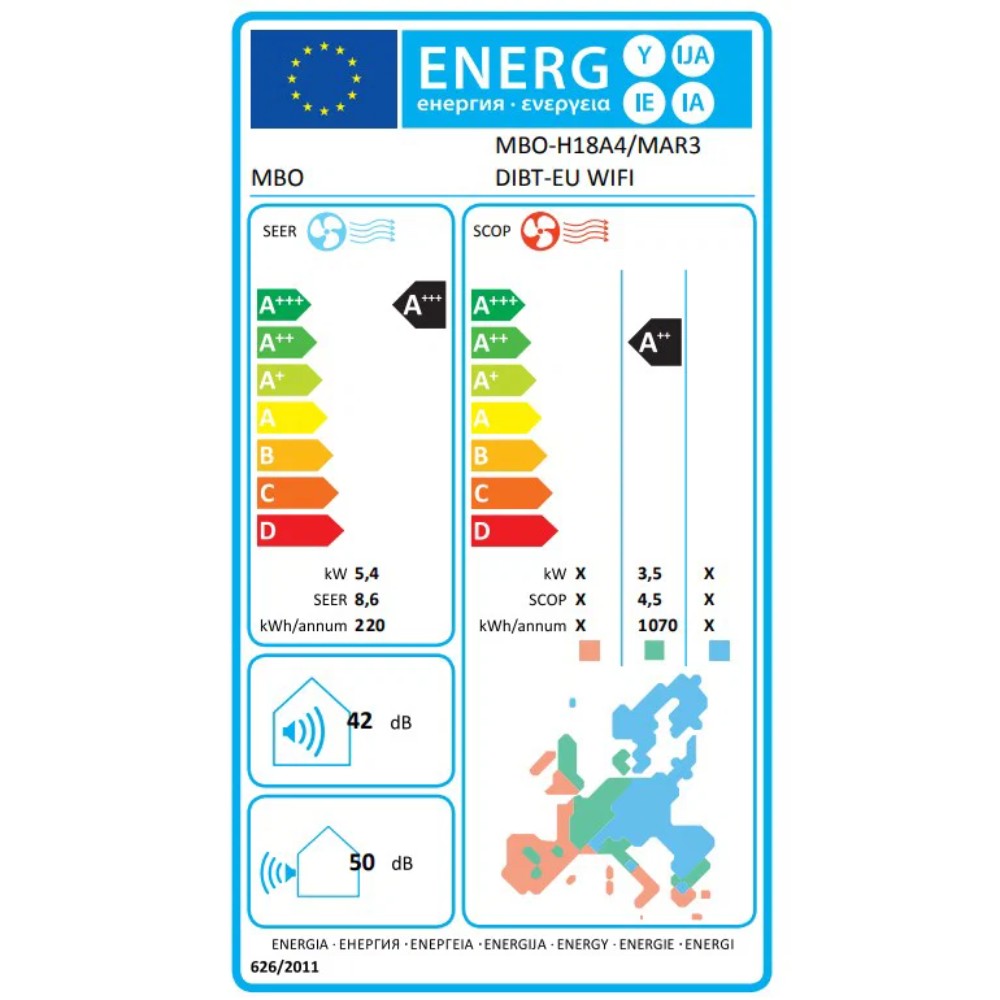 MBO MBO-H18A4/MAR3DIBT-EU Κλιματιστικό Inverter 18000 BTU A+++/A++ - Image 2