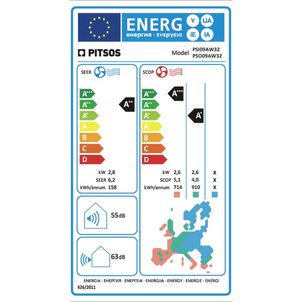Pitsos PSI09AW32/PSO09AW32 Κλιματιστικό Inverter 9000 BTU Ioli Premium Α++/Α+++ με WiFi - Image 3