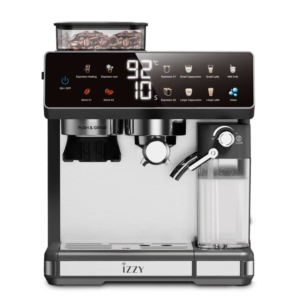 Izzy Barista Expert IZ-6028 Ημιαυτόματη Μηχανή Espresso 1450W Πίεσης 20bar με Μύλο Άλεσης 225253