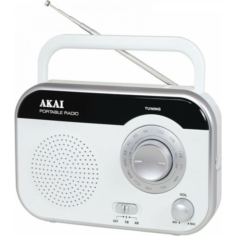 Akai PR003A-410W Φορητό αναλογικό ραδιόφωνο με είσοδο ακουστικών 110583-0411